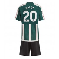 Dětský fotbalový dres Manchester United Diogo Dalot #20 2023-24 Venkovní Krátký Rukáv (+ trenýrky)